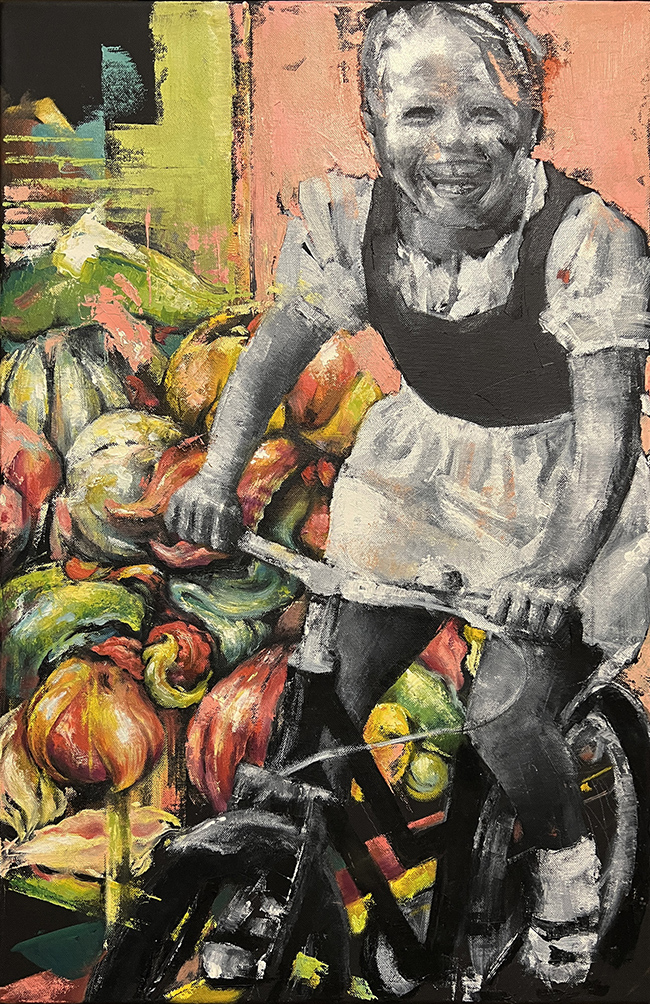 Ballaststoffe / 70x45 cm / Öl auf schwarzer Leinwand